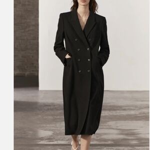 SOLD- Elegant Black Double-Breasted Coat - Nwot